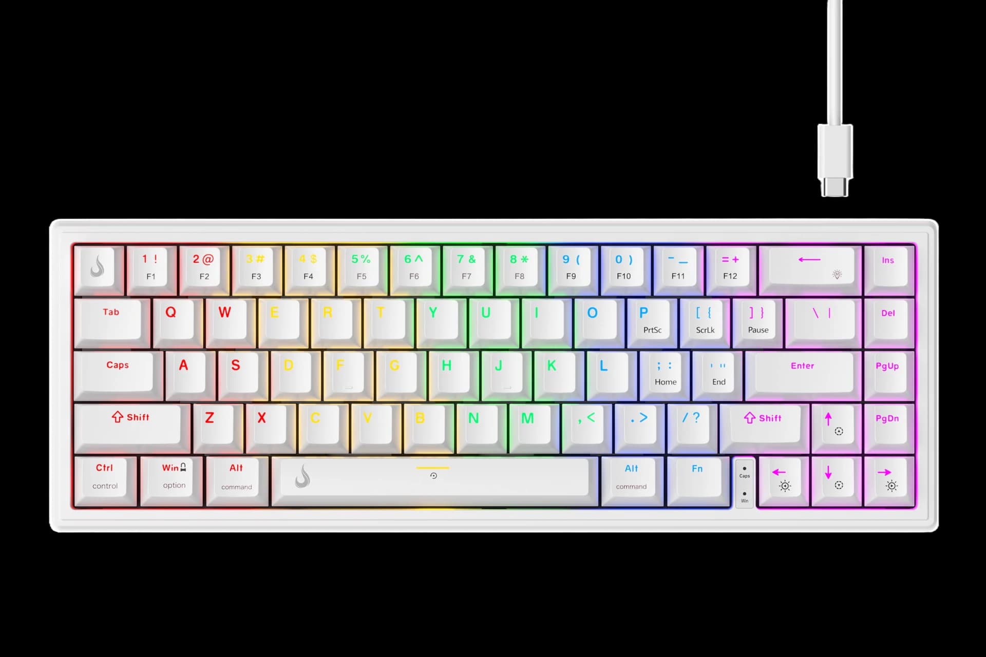 TECLADO MECÂNICO GM1 PRO WHITE ARGB SWITCH BROWN