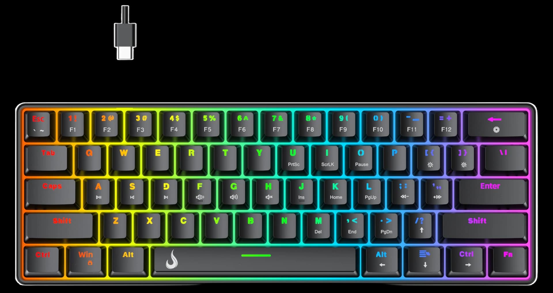 TECLADO MECÂNICO GM1 RGB SWITCH BROWN